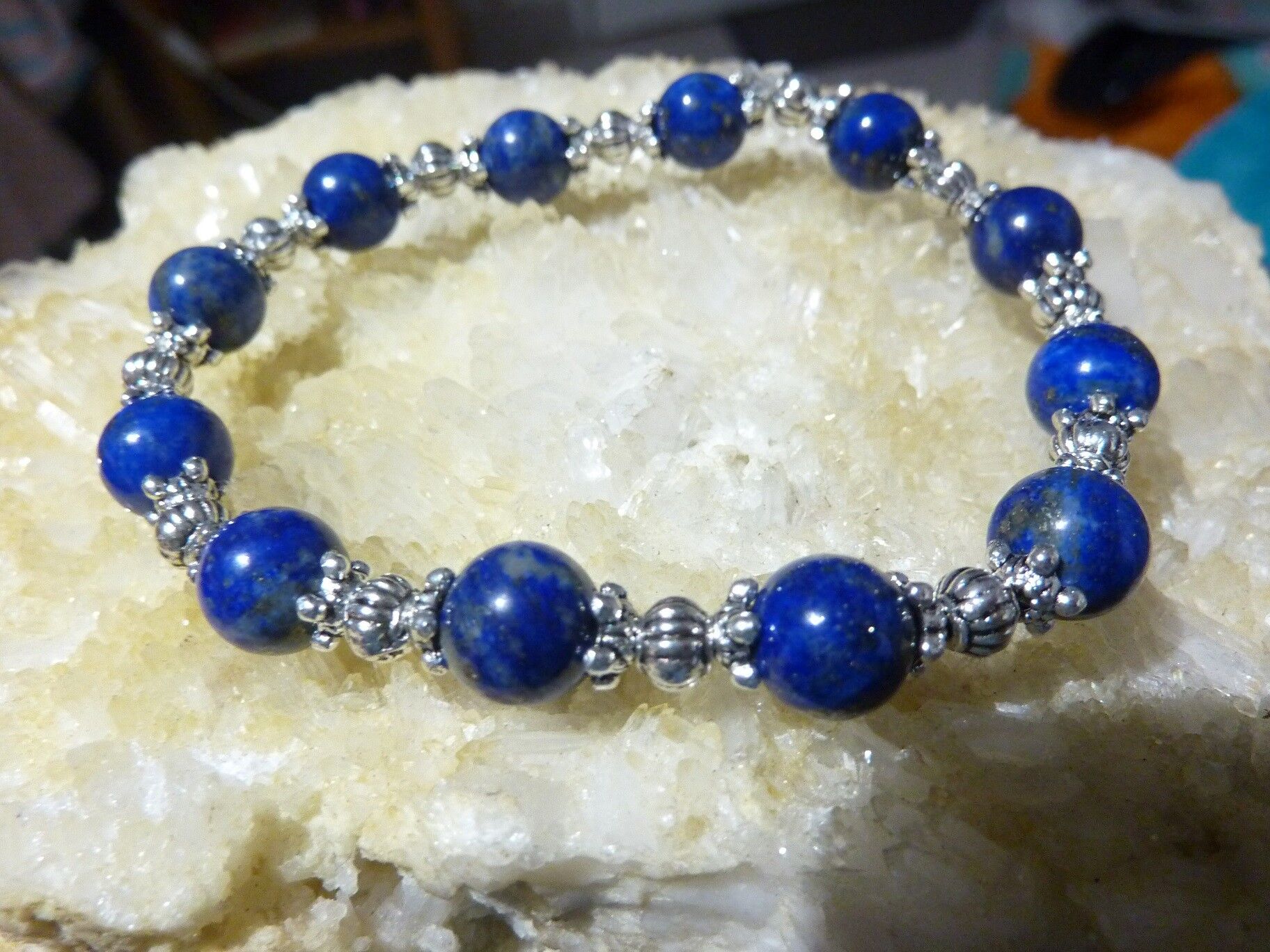 BRACELET LAPIS LAZULI NATURELLE DU PAKISTAN NON TRAITÉ NON COLORÉ