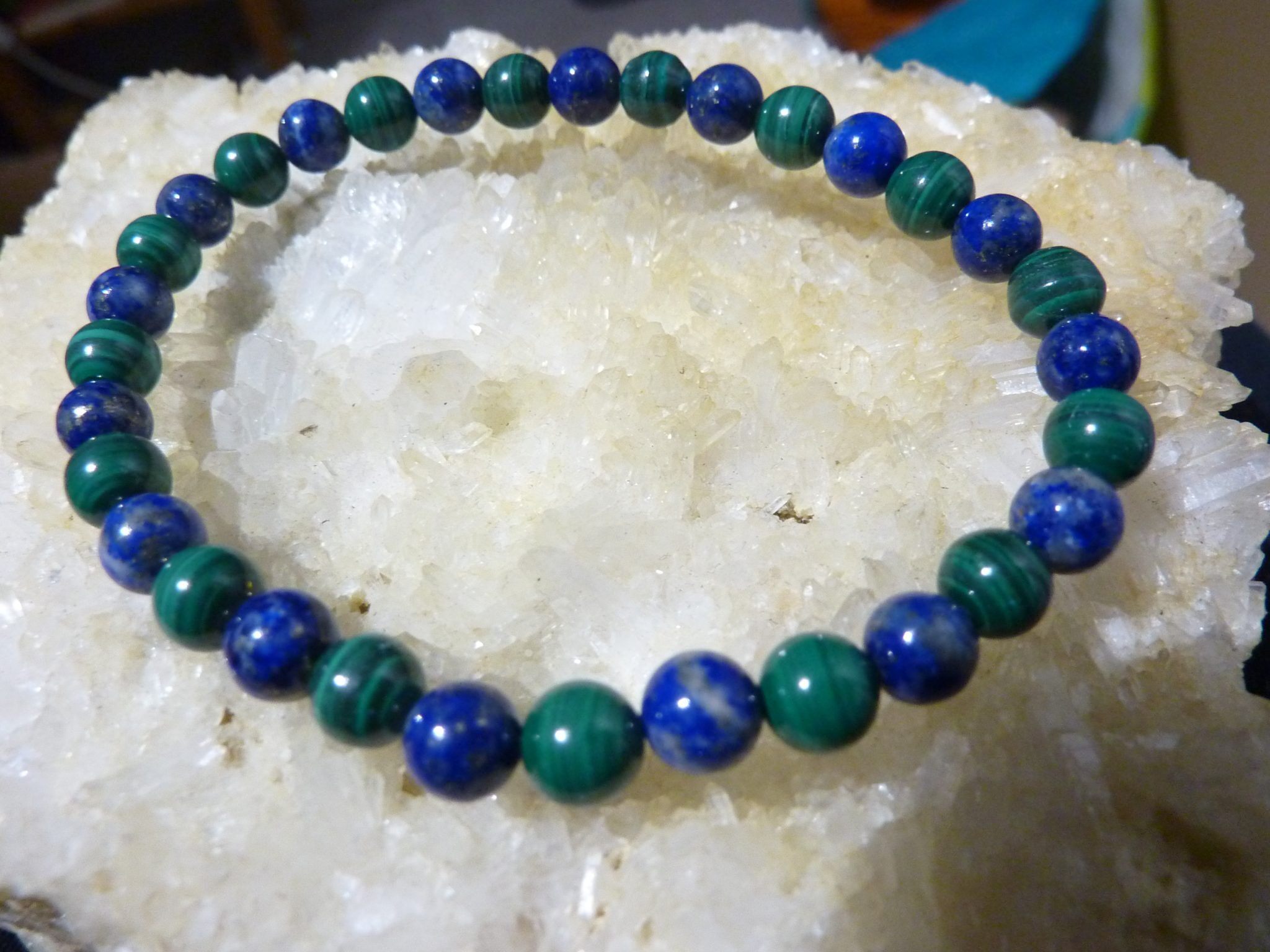 BRACELET MALACHITE-LAPIS LAZULI 6 mm – Image 5
