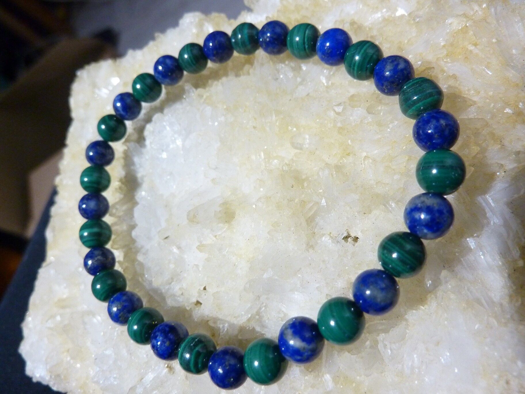 BRACELET MALACHITE-LAPIS LAZULI 6 mm – Image 6