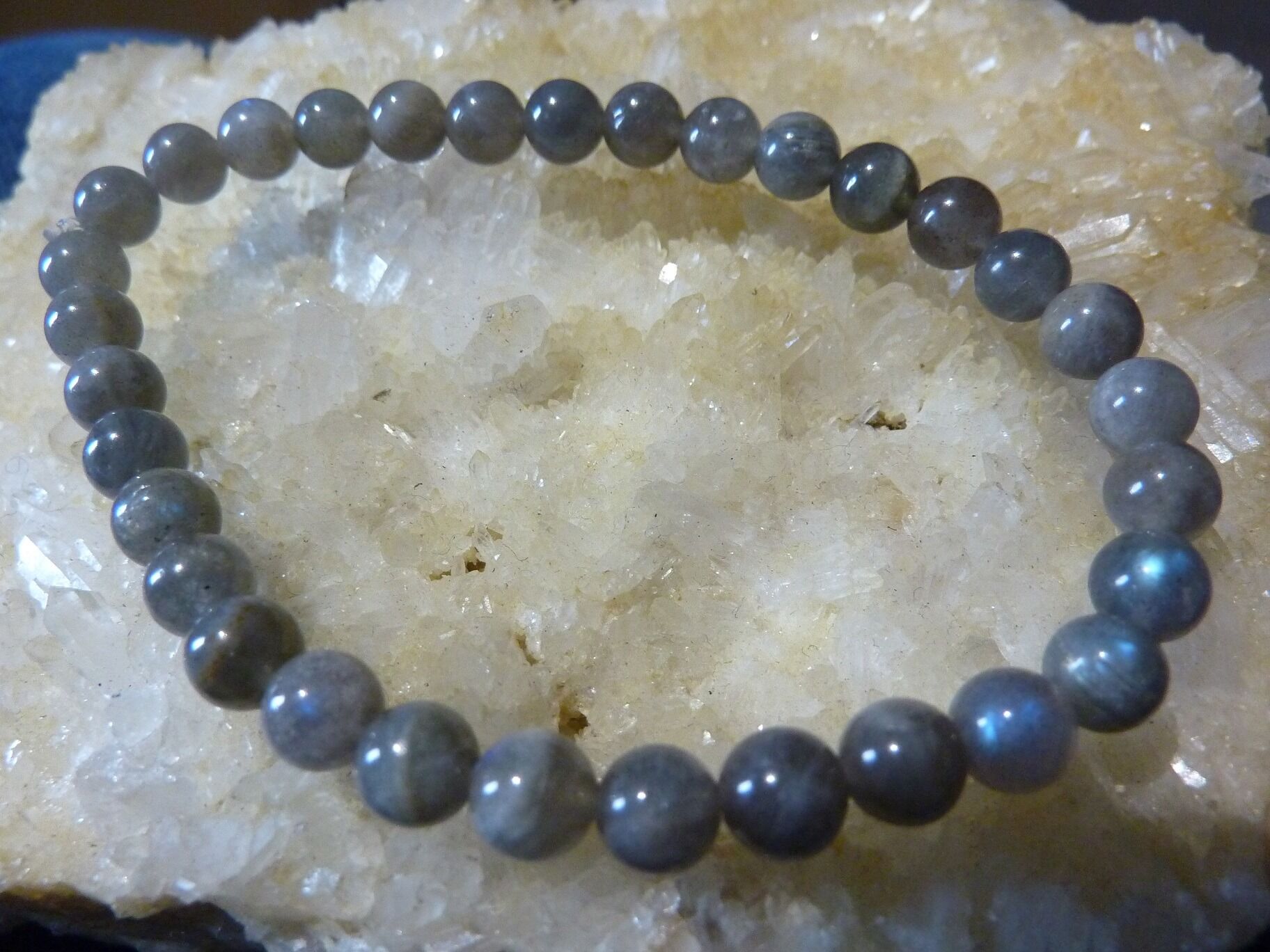 Bracelet Labradorite - perles rondes 6 mm