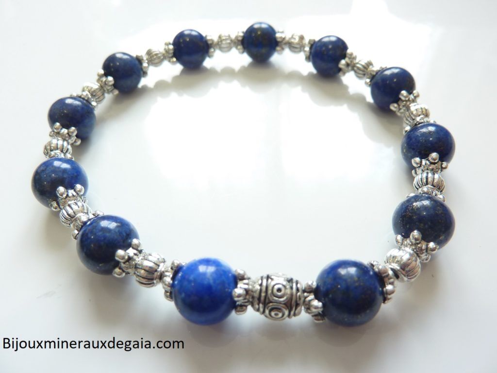 BRACELET LAPIS LAZULI NATURELLE DU PAKISTAN NON TRAITÉ NON COLORÉ