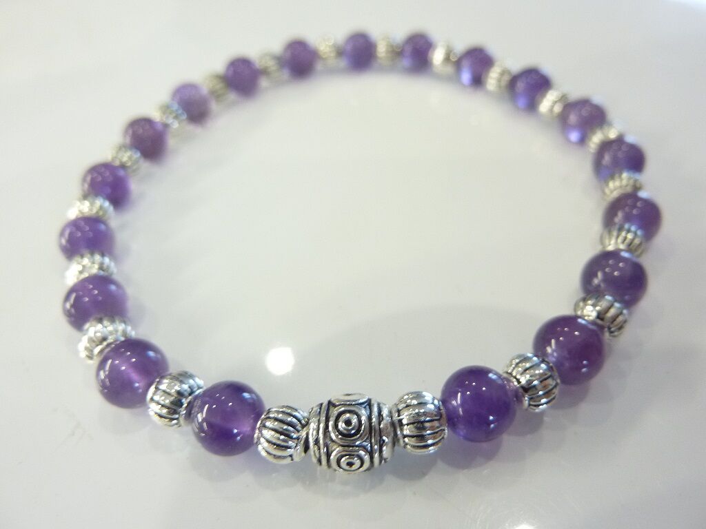 Bracelet pierres naturelles amethyste d'uruguay