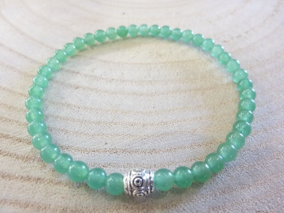 Bracelet aventurine verte perles rondes 4 mm