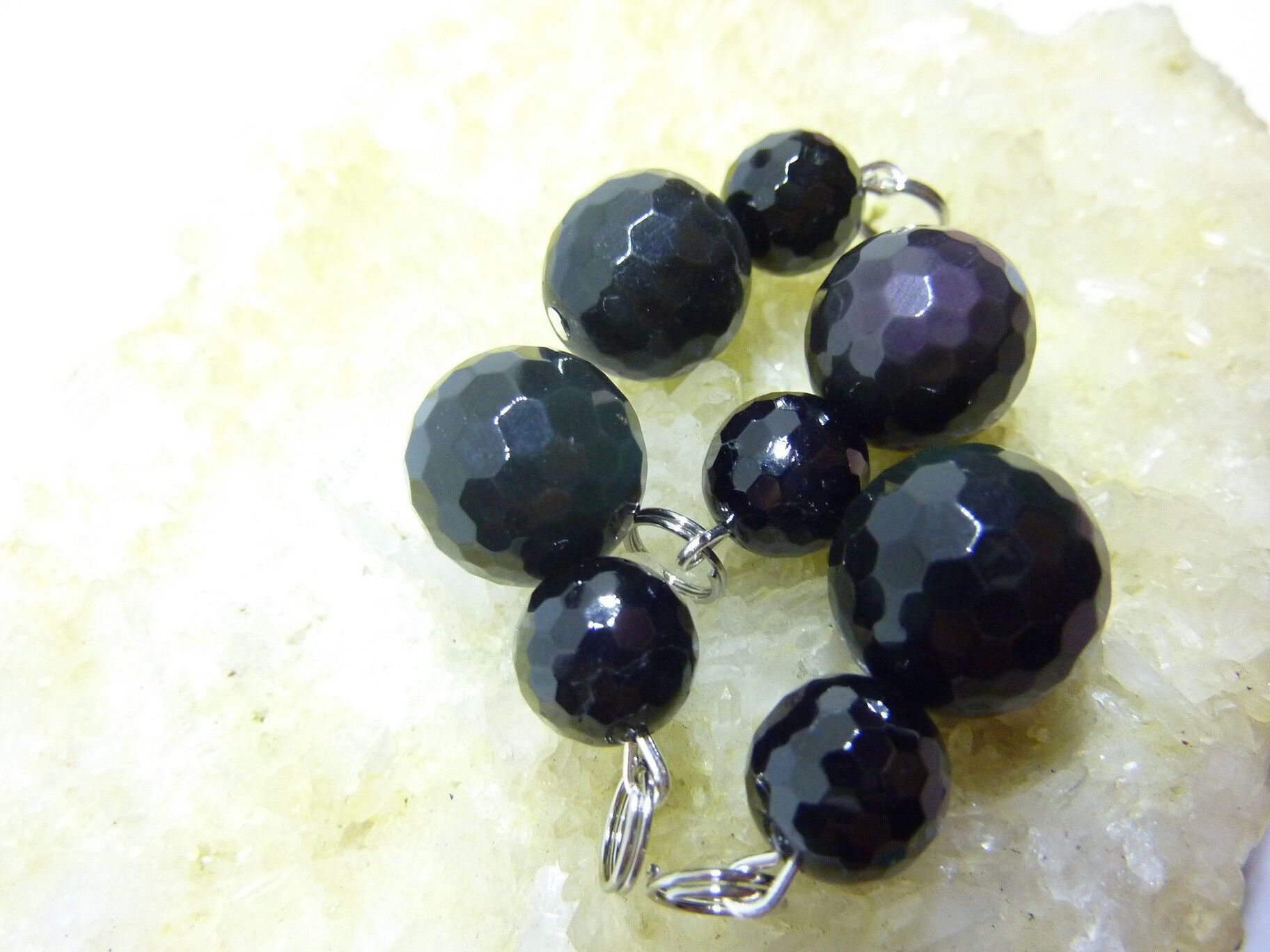 Pendentif obsidienne oeil céleste-spinelle noir méga protection