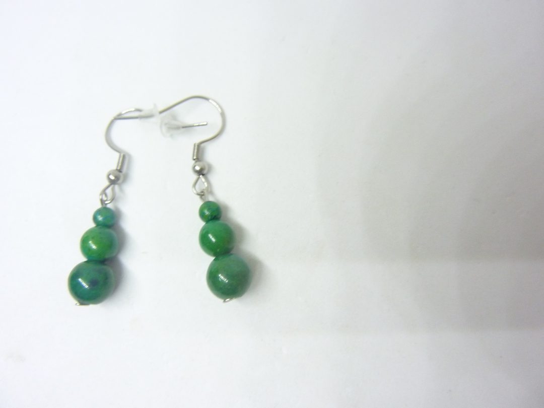 BOUCLES D'OREILLES AZURITE CHRYSOCOLLE – Image 2