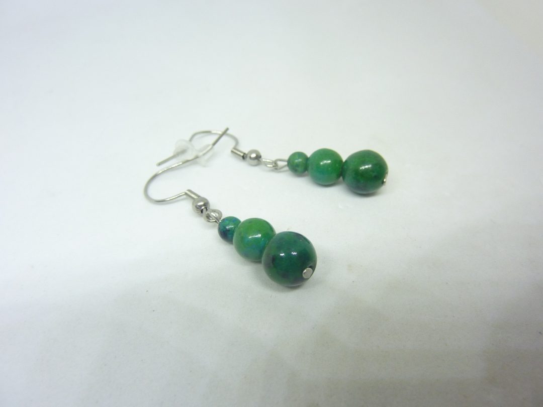 BOUCLES D'OREILLES AZURITE CHRYSOCOLLE – Image 3