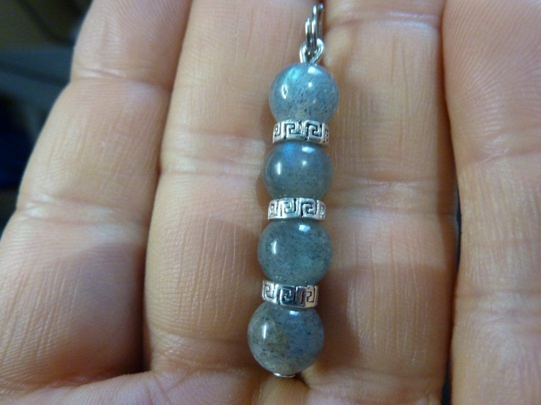 Pendentif Labradorite perles 8 mm