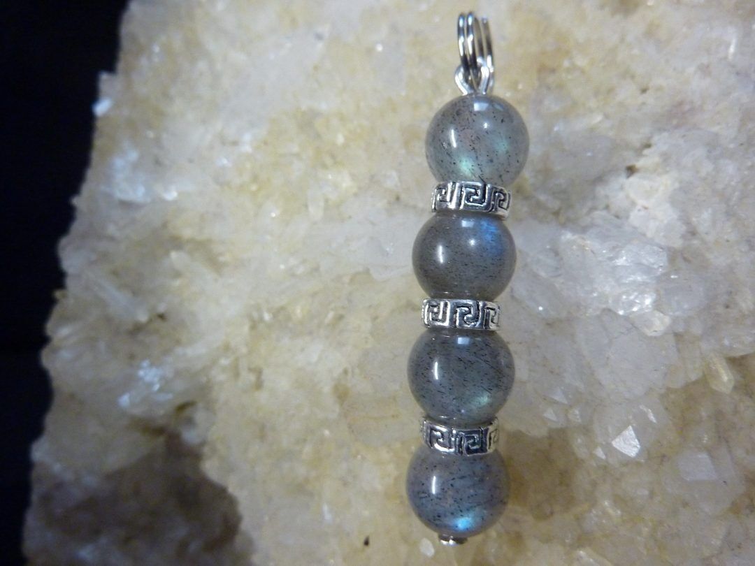 Pendentif Labradorite perles 8 mm