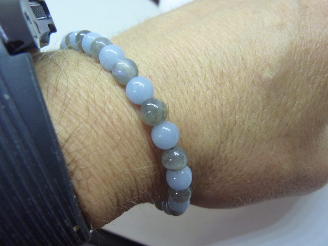 Bracelet Angélite,labradorite Paix et protection
