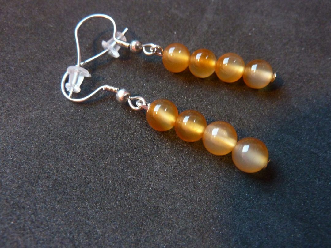 Boucles d'oreilles Cornaline Paix et positivité