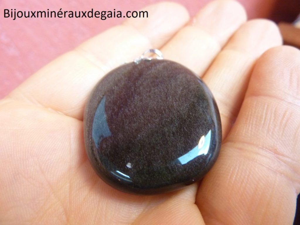 Pendentif obsidienne dorée poids 20 gr ref 3973