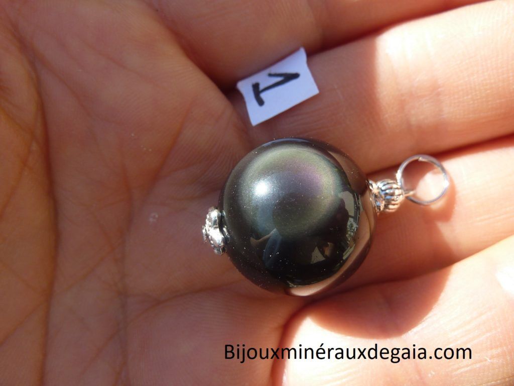 Pendentif Obsidienne oeil céleste ref 0712