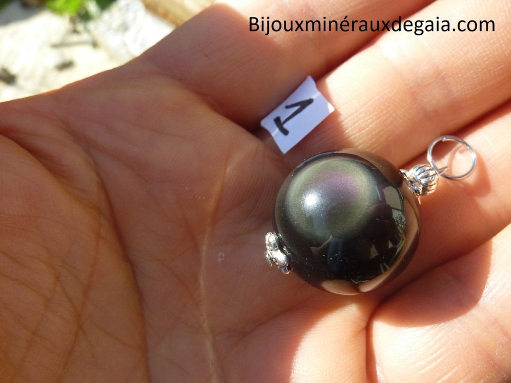 Pendentif Obsidienne oeil céleste ref 0712