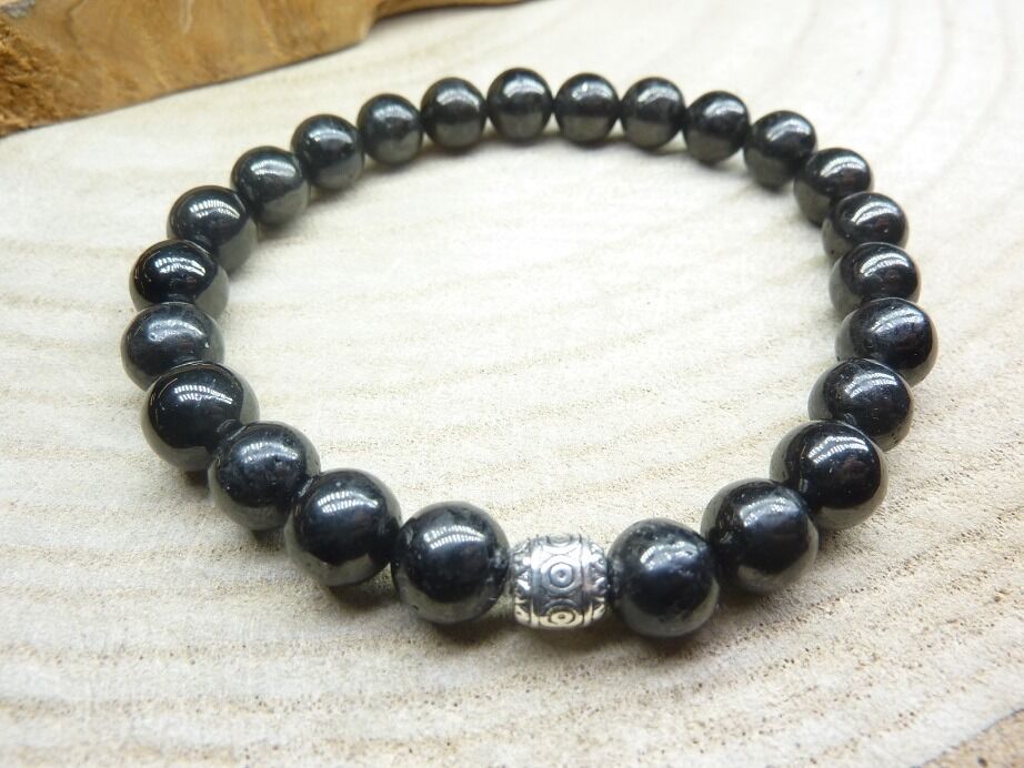 Bracelet Jais réconfort -Perles rondes 8 mm