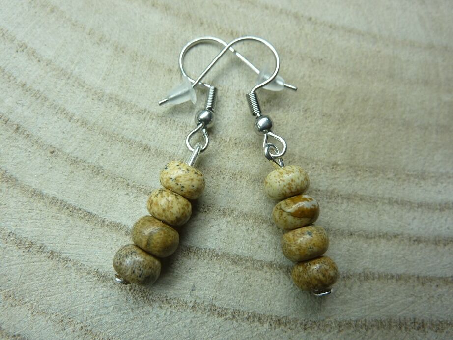 Boucles d'oreilles Jaspe paysage