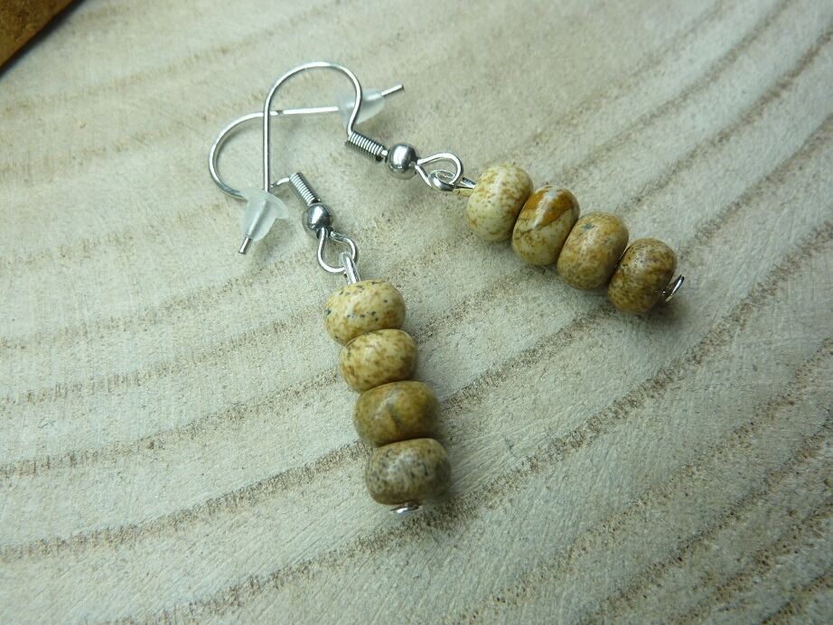 Boucles d'oreilles Jaspe paysage