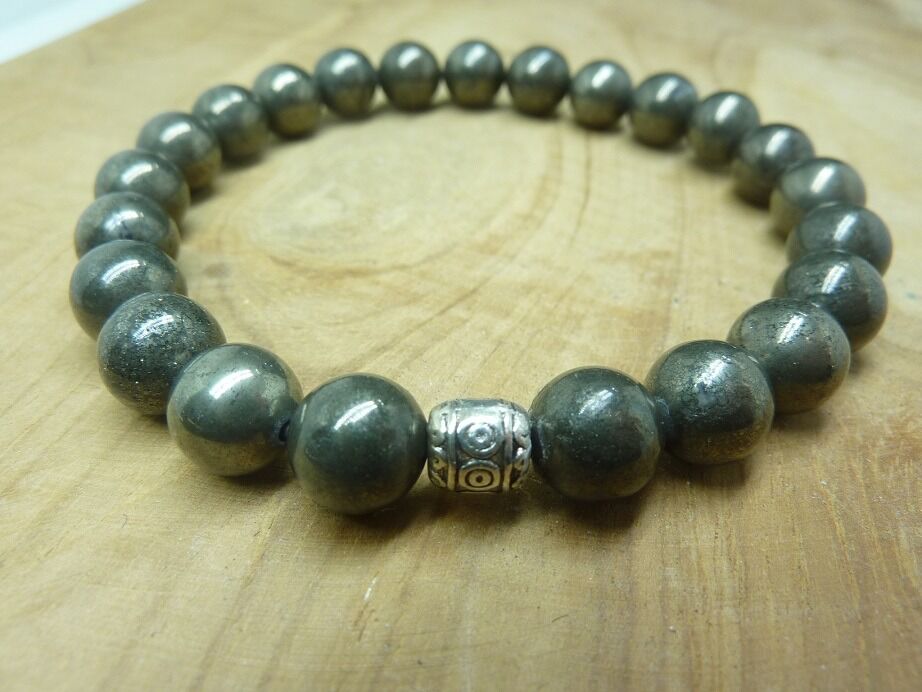Bracelet Pyrite - Perles 8 mm