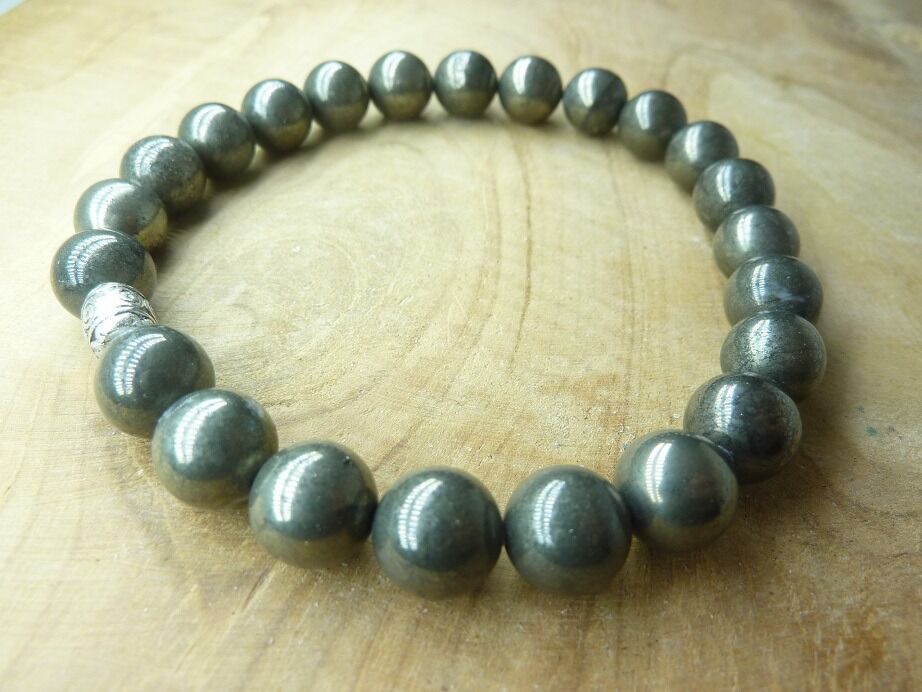 Bracelet Pyrite - Perles 8 mm