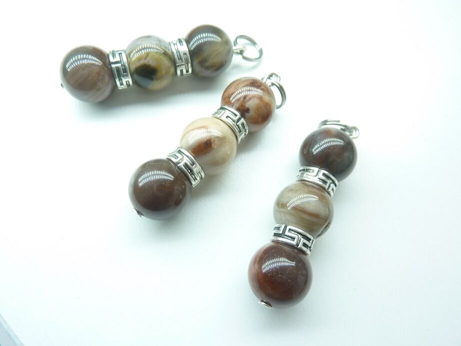 Pendentif Bois Fossilisé (Bois Pétrifié)