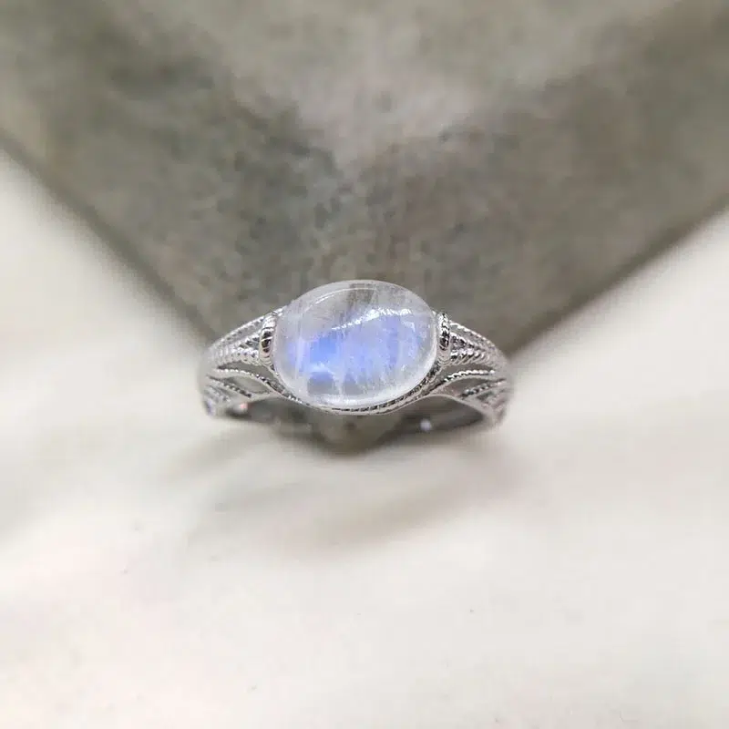 Bague réglable Pierre de lune argent 925