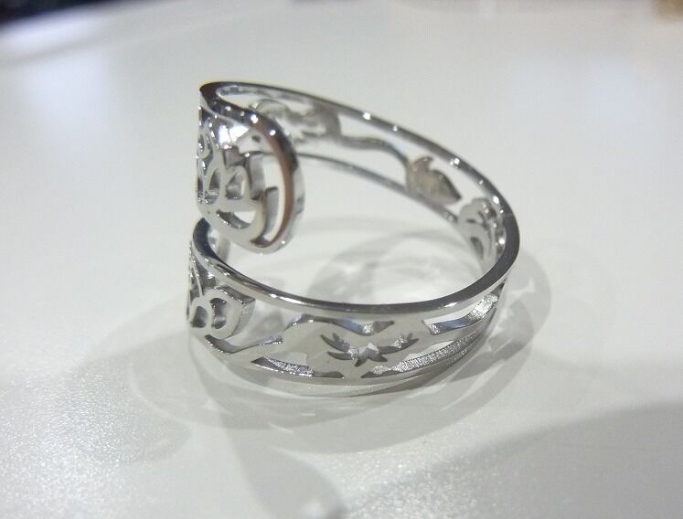 Bague réglable ajustable Fleur de lotus ref argent