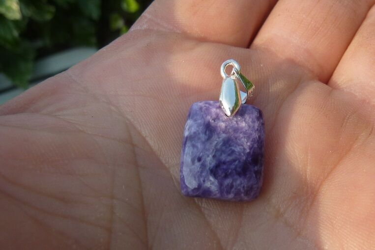 Pendentif Charoite monture argent 925 GG 333