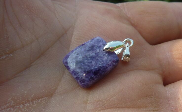 Pendentif Charoite monture argent 925 GG 333