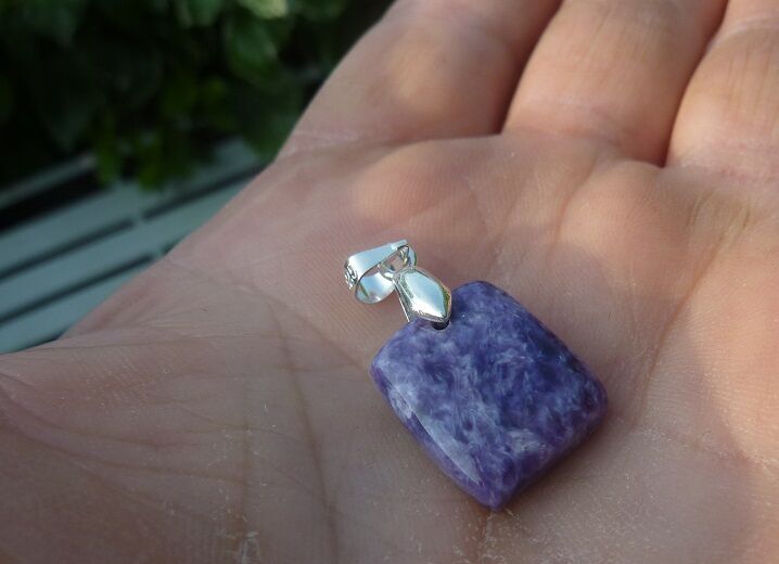 Pendentif Charoite monture argent 925 GG 333