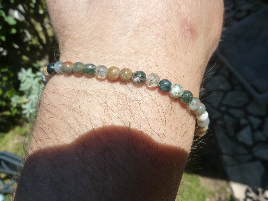 Bracelet réglable agate indienne perles rondes 4 mm – Image 4