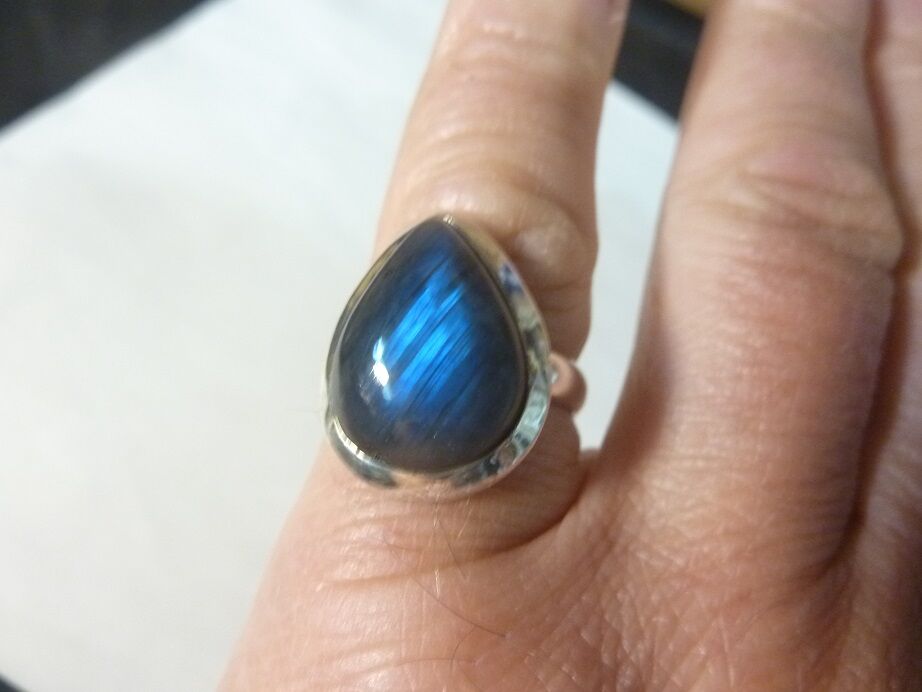 Bague réglable Labradorite argent 925 GG 2409