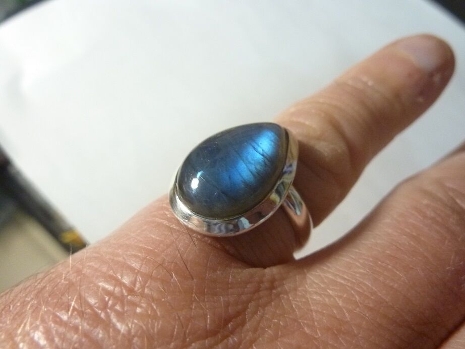 Bague réglable Labradorite argent 925 GG 4409