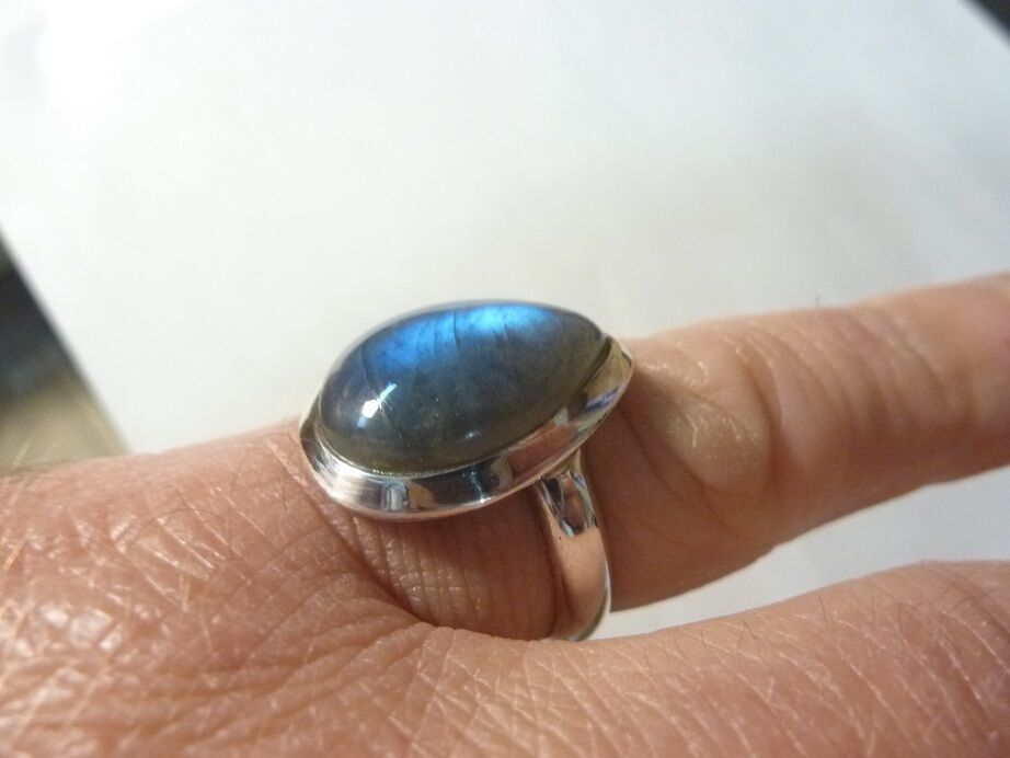 Bague réglable Labradorite argent 925 GG 4409