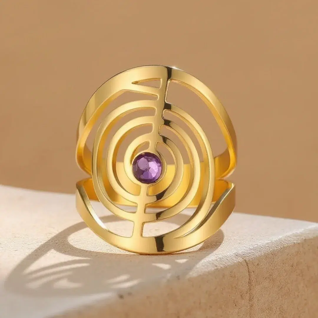 Bague ajustable ChoKuRei - Reiki ref 2 Or