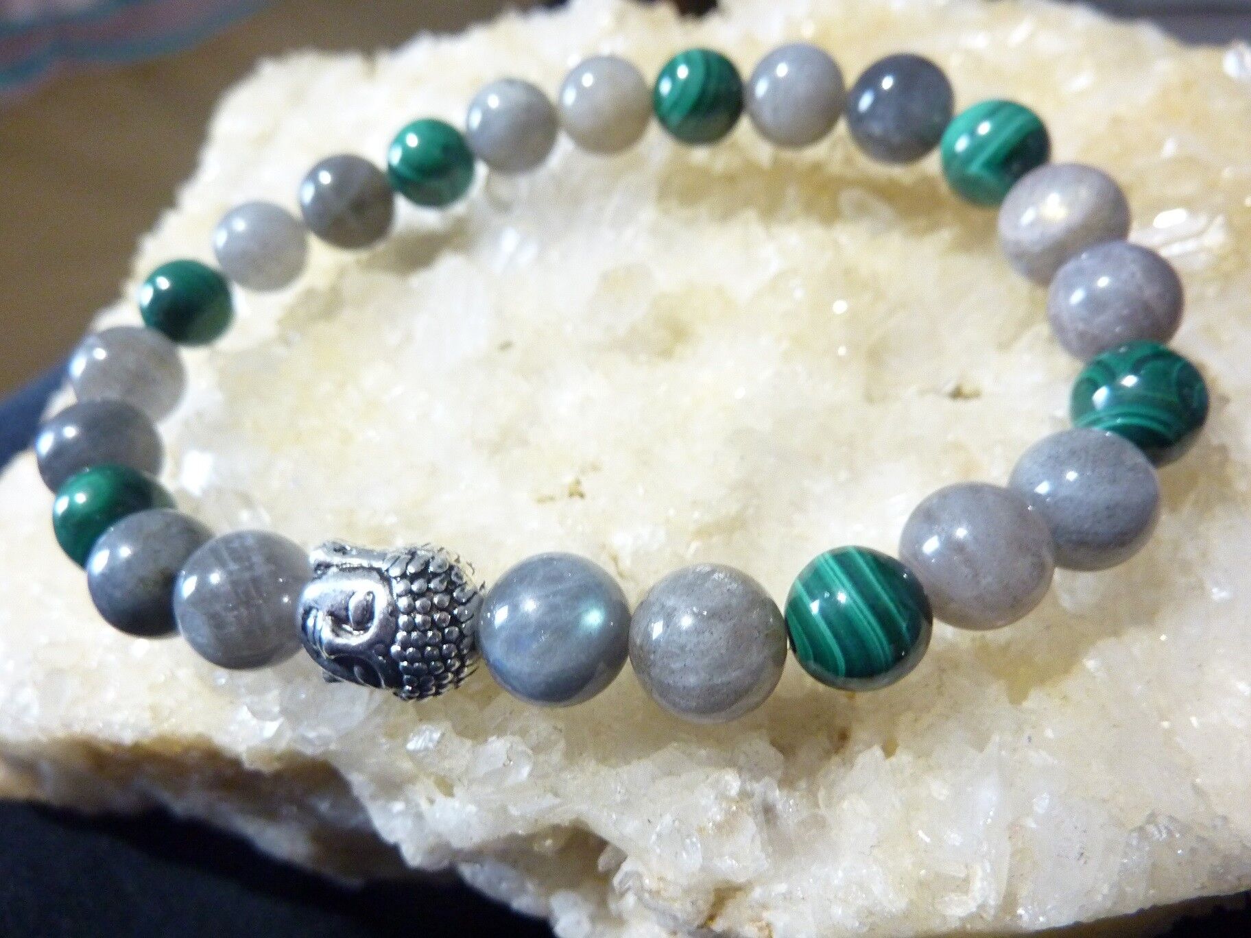 BRACELET MALACHITE-LABRADORITE force et protection – Image 5
