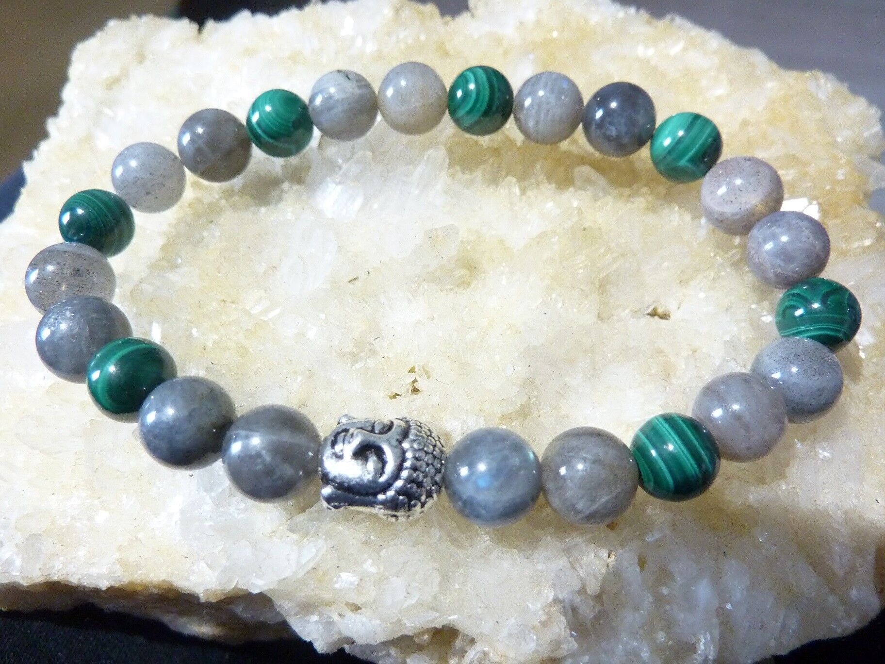 BRACELET MALACHITE-LABRADORITE force et protection – Image 7
