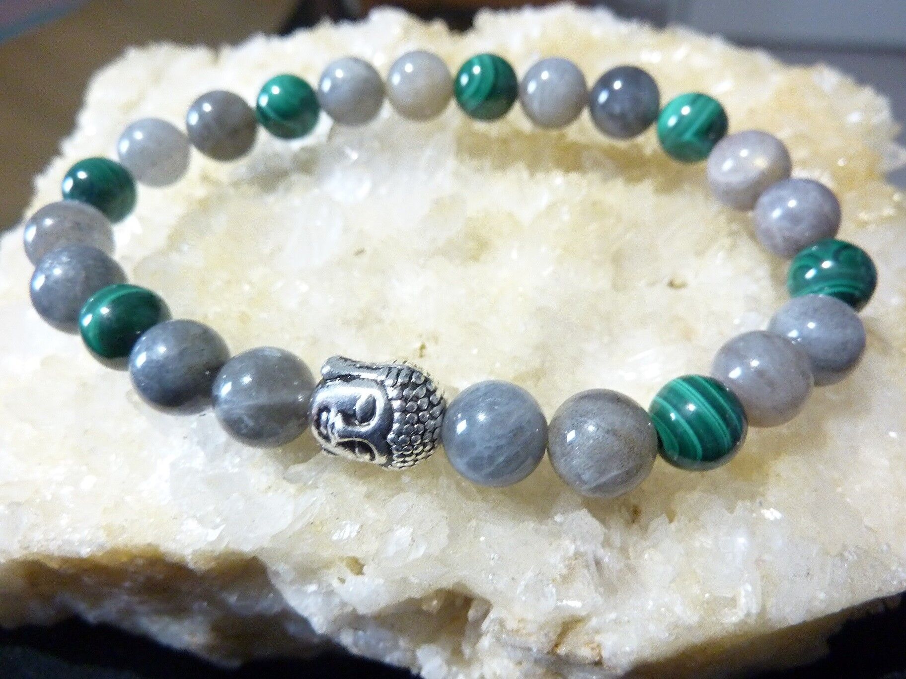 BRACELET MALACHITE-LABRADORITE force et protection – Image 8