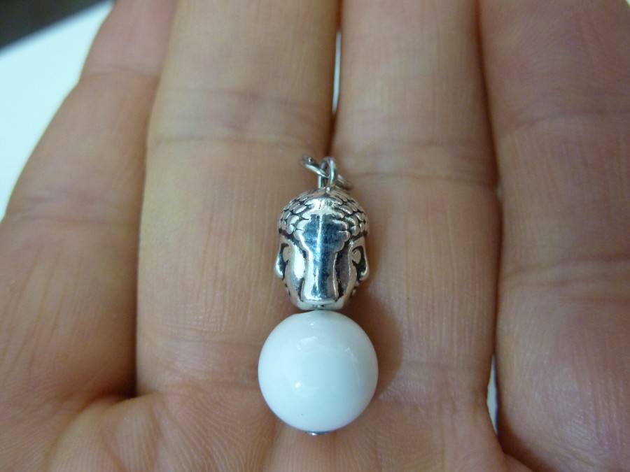 Pendentif Bouddha Jade perle 10 mm – Image 2