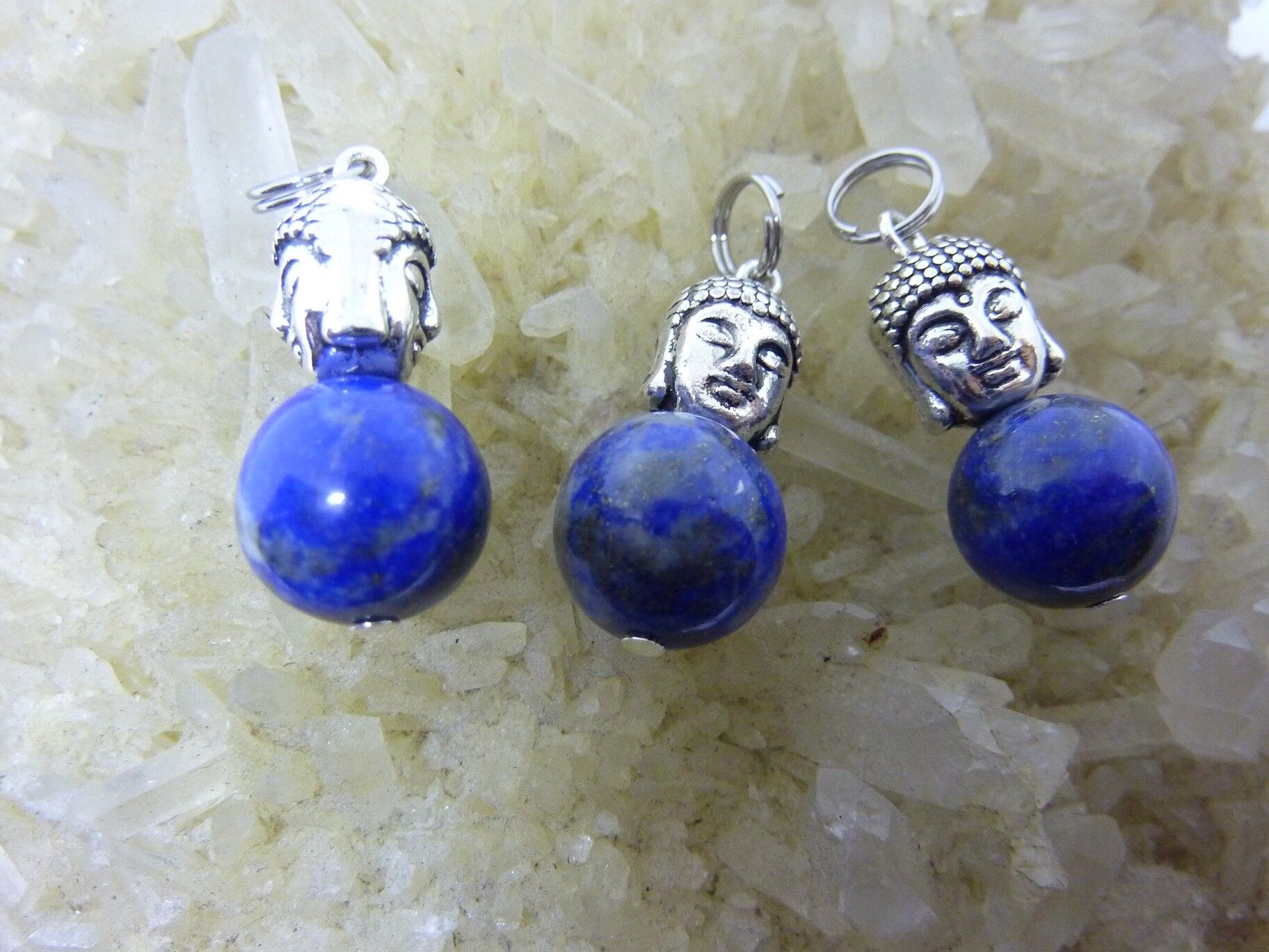 Pendentif Bouddha Lapis lazuli perles 12mm longueur 2,6 cm – Image 2