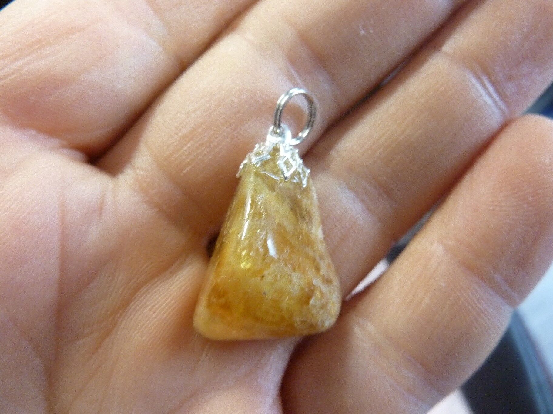 PENDENTIF HELIODORE GEMME 10 FOIS +PUISSANT QUE LA CITRINE! ref 2649 – Image 2
