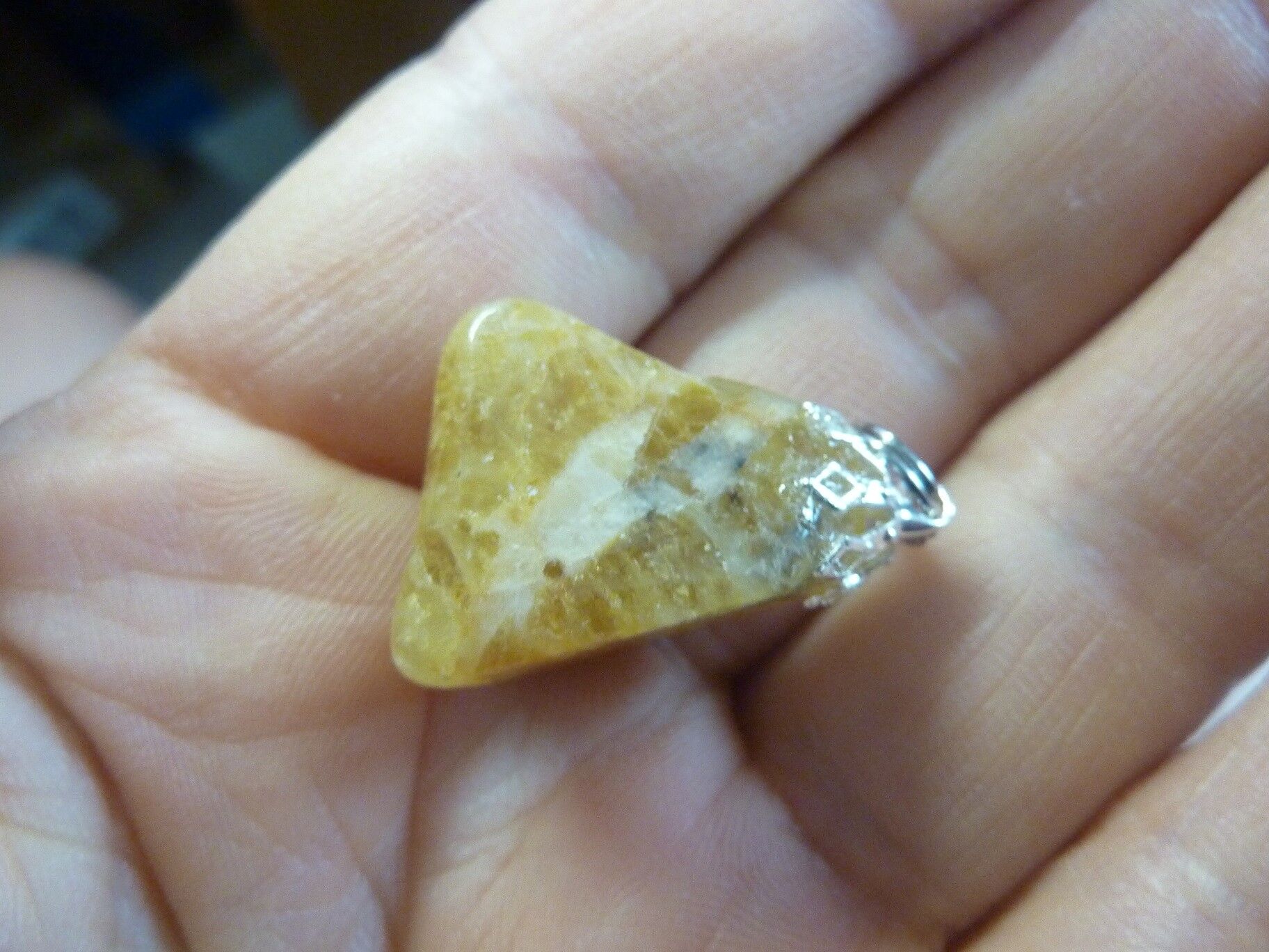 PENDENTIF HELIODORE GEMME 10 FOIS +PUISSANT QUE LA CITRINE! ref 2649 – Image 4