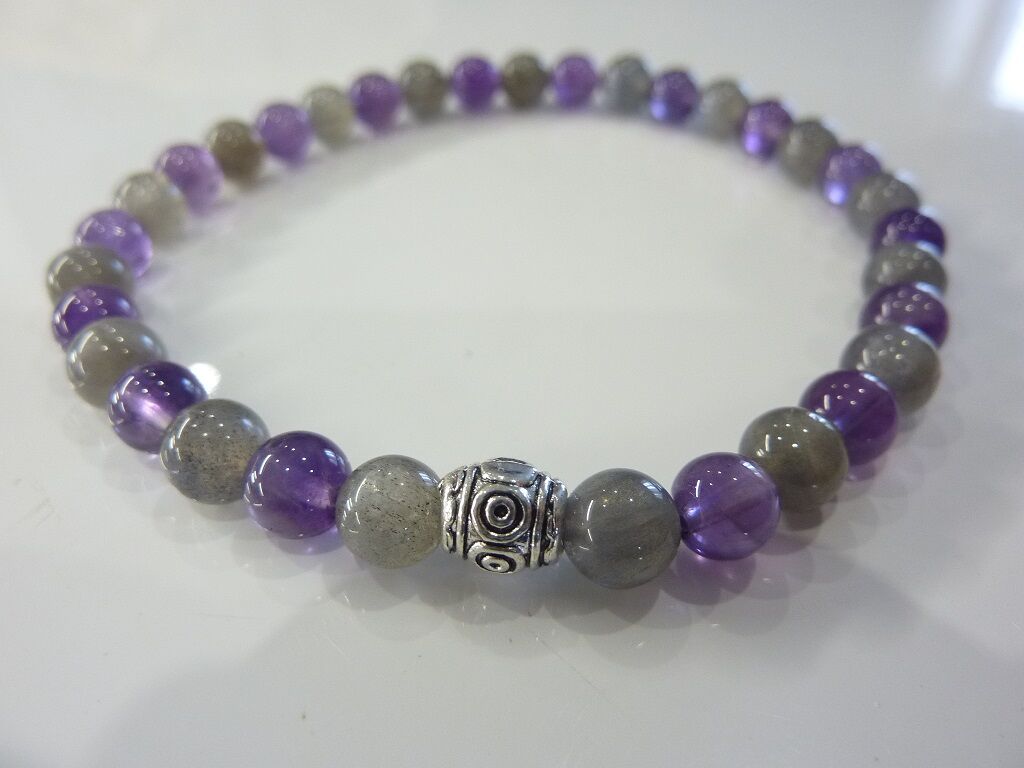 Bracelet améthyste-labradorite Paix et protection