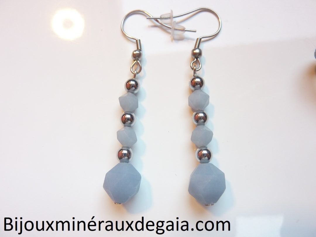 BOUCLES D'OREILLES ANGELITE-HEMATITE