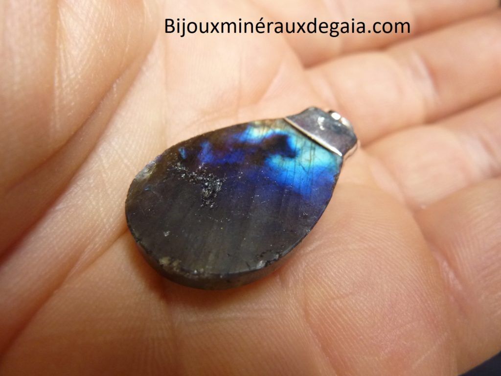 Pendentif Labradorite-Améthyste Monture argent 925 ref 1239