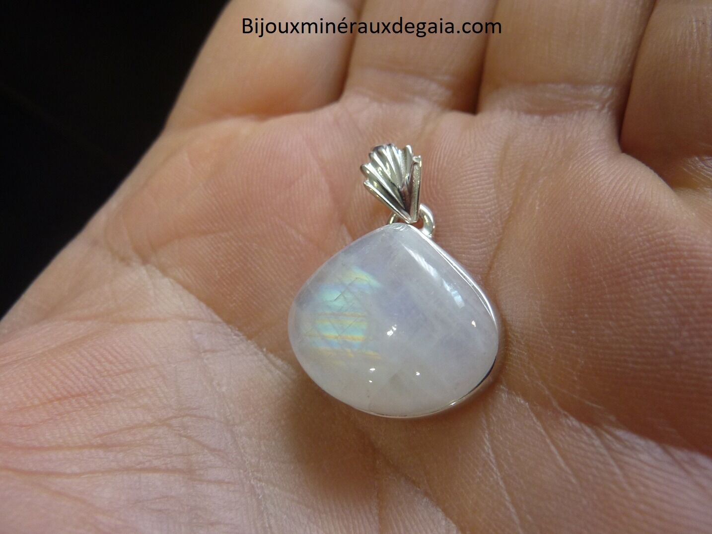 Pendentif Pierre de lune Monture argent 925 Ref 5187