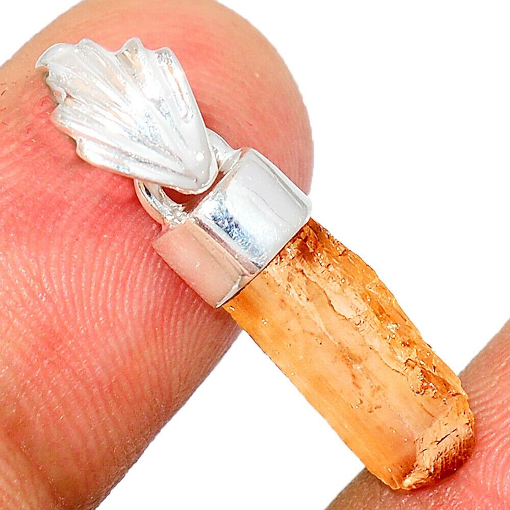 Pendentif Topaze impériale monture argent 925 ref 3911