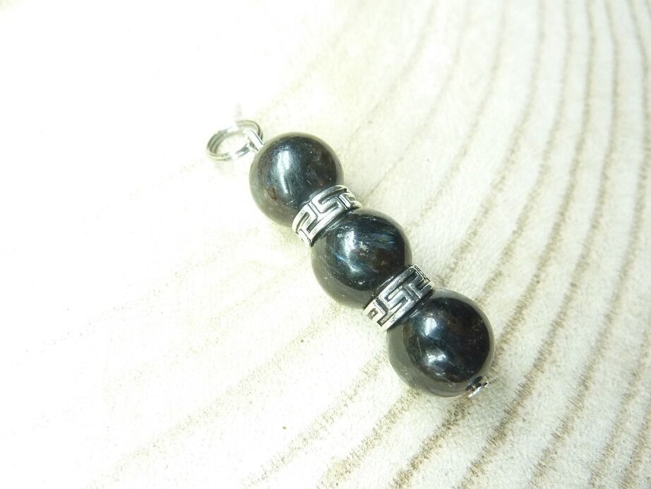 Pendentif Astrophyllite-Perles rondes 10 mm