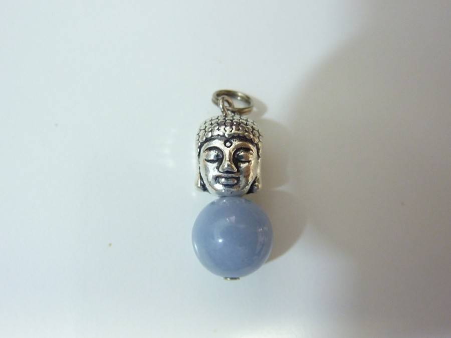 Pendentif protection Bouddha Angelite (Anhydrite)