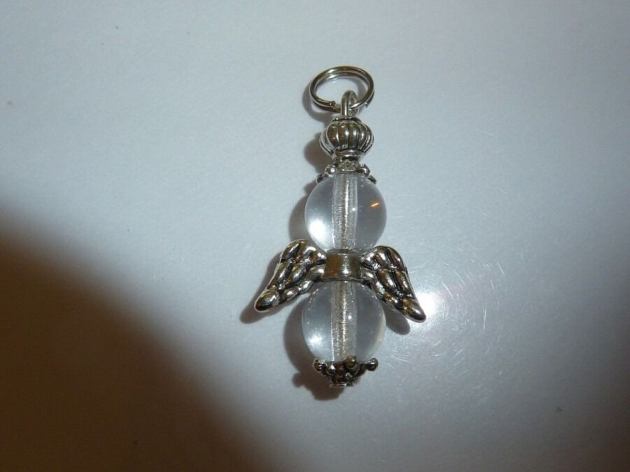 Pendentif quartz cristal de roche ange