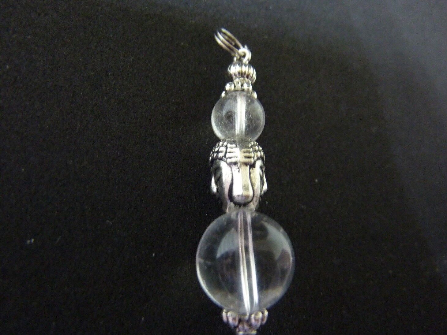 PENDENTIF BOUDDHA QUARTZ CRISTAL DE ROCHE 12 et 8 mm – Image 3