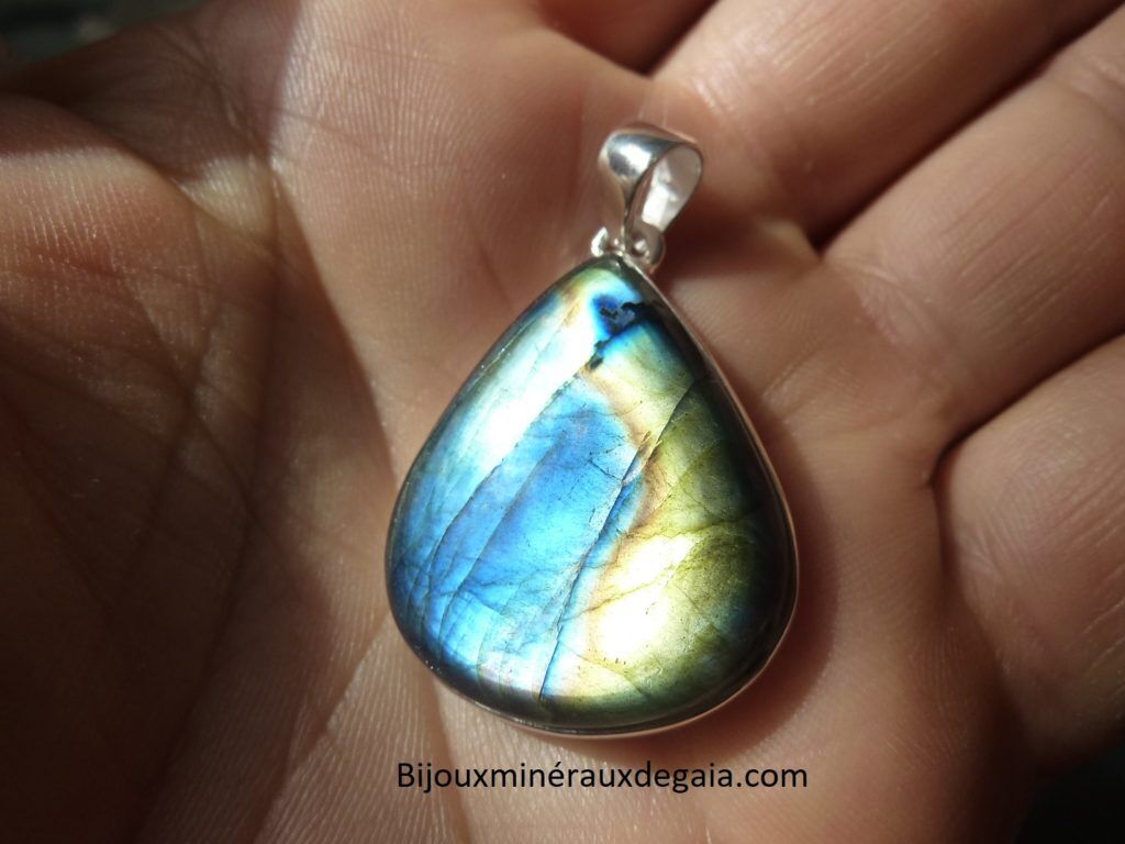 Pendentif Labradorite Monture argent 925 ref 8085